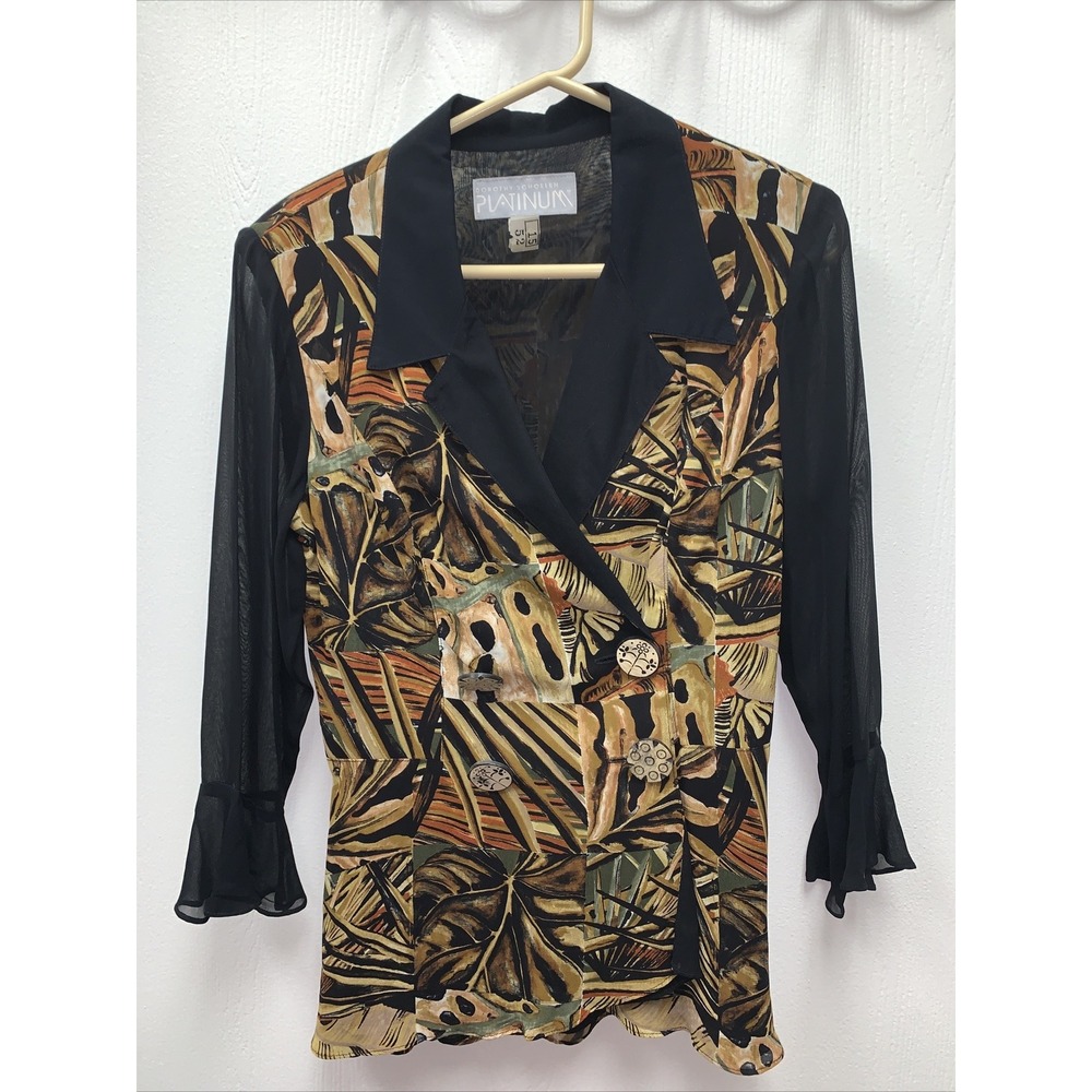 Platinum‎ by Dorothy Schoelen Blazer Top Vintage funky buttons Wearable Art